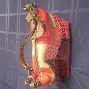 Coach small leather/nylon patch bag